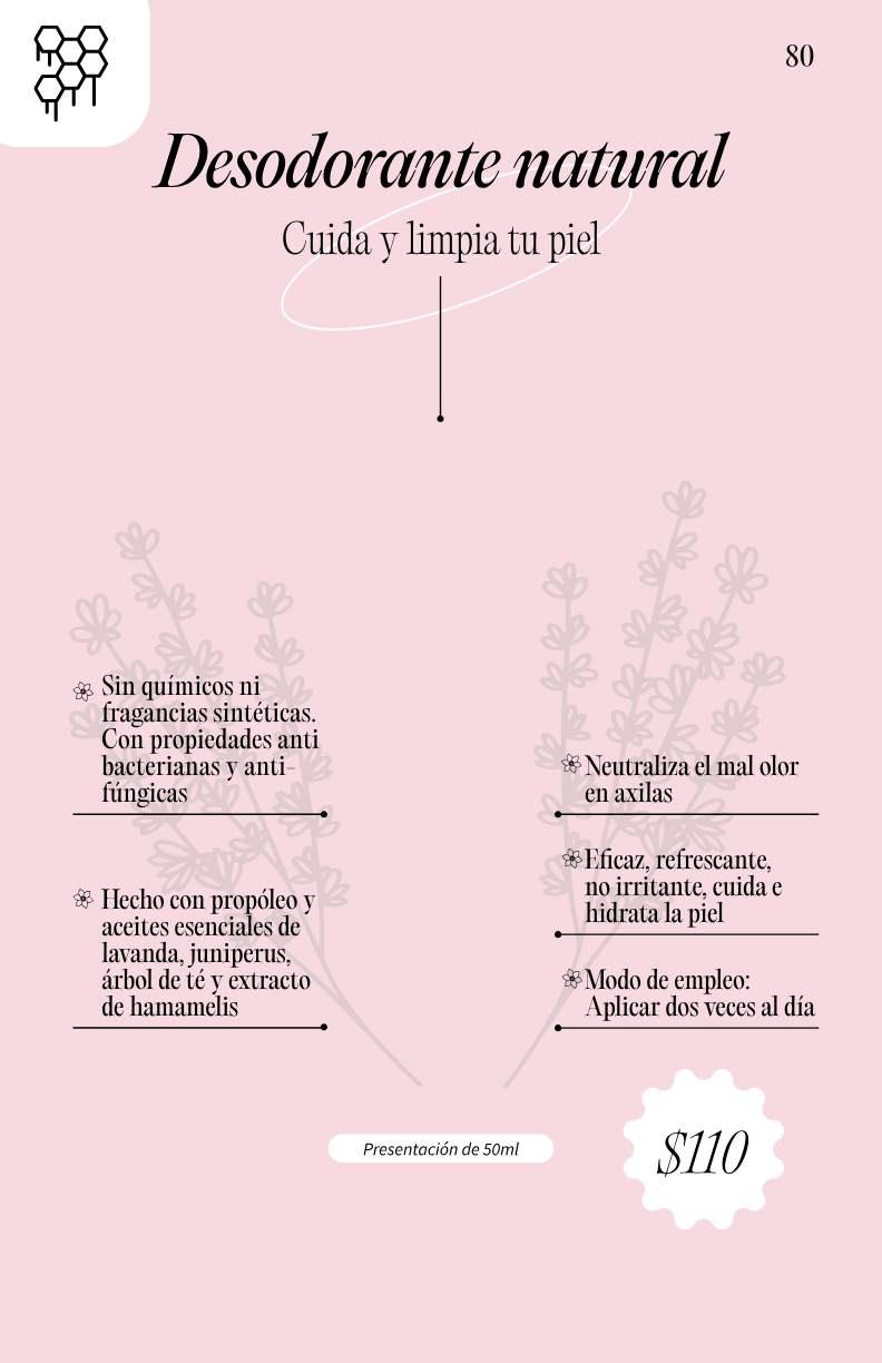 Cuida y limpia tu piel Desodorante natural