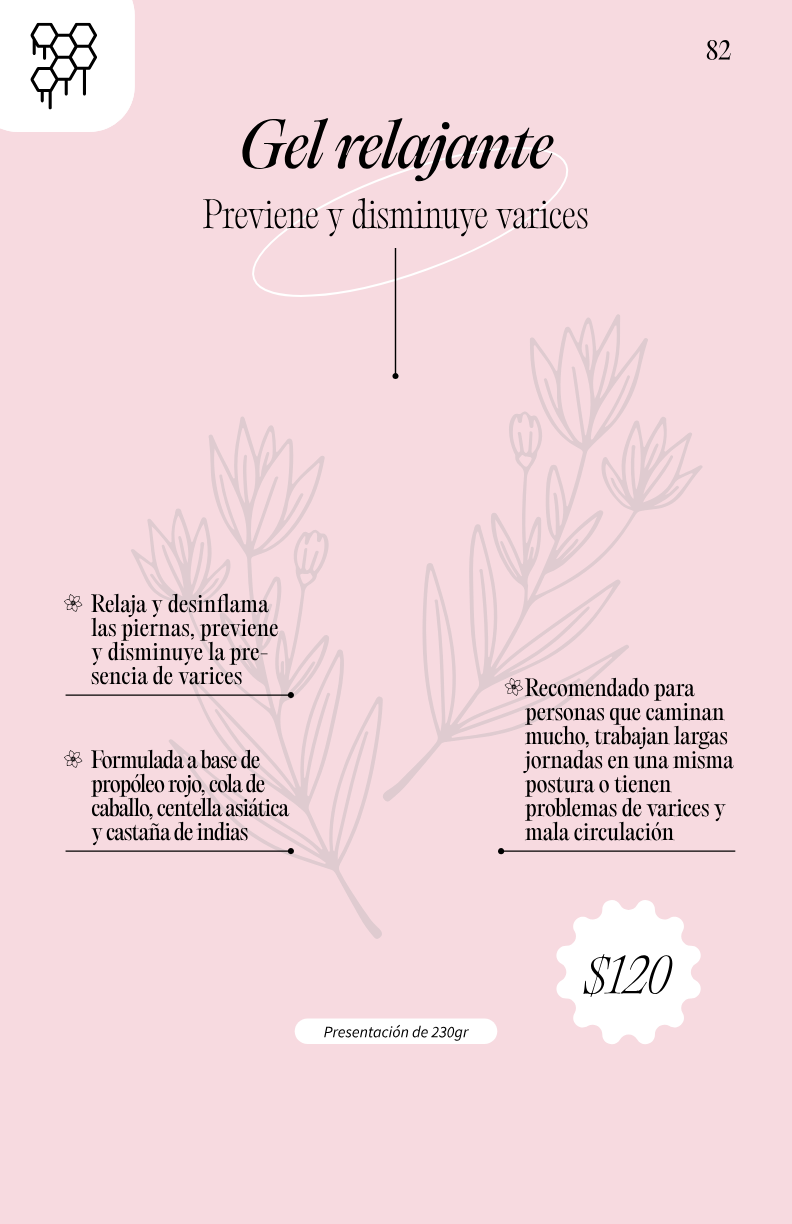 Previene y disminuye varices Gel relajante