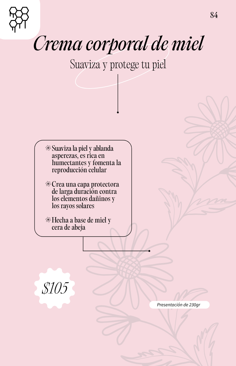 Suaviza y protege tu piel Crema corporal de miel